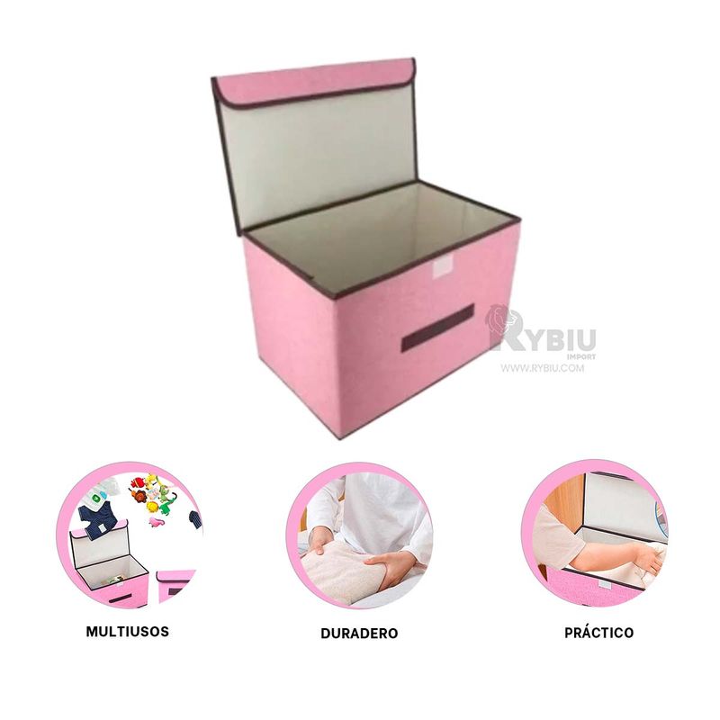 RYBIU IMPORT - Canasto Sofisticado en Color Rosado Y+Gift Stickers