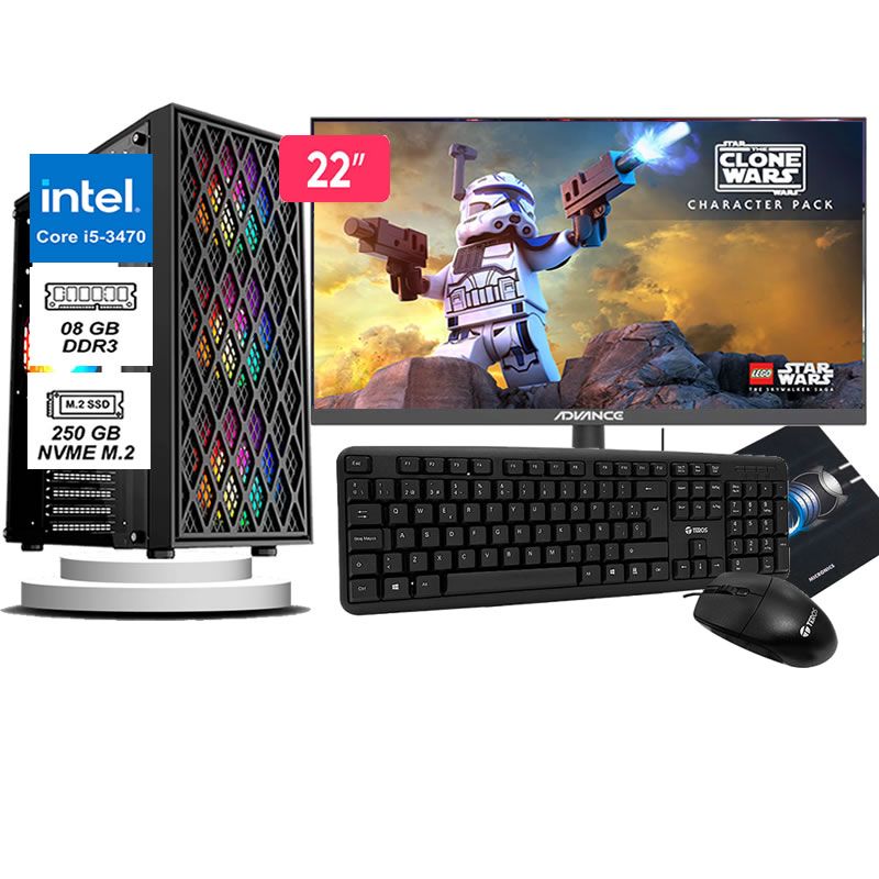 Computadora Pc Intel Core i5 3470  Monitor 22 fhd' RAM 8GB SSD 256GB
