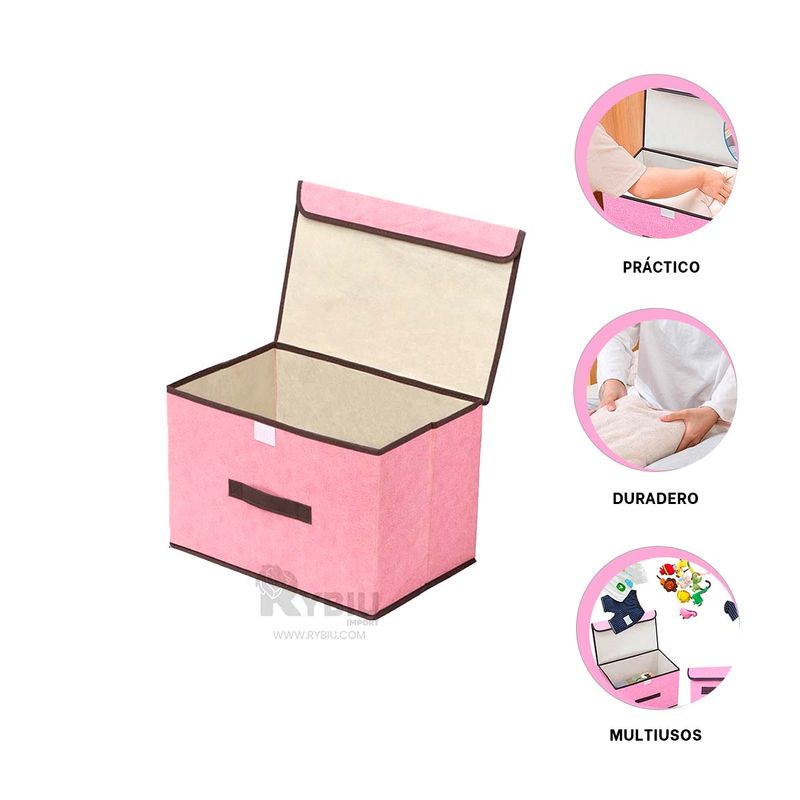 RYBIU IMPORT - Contenedor para el Hogar en Color Rosado Y+Post-it Adhesivos