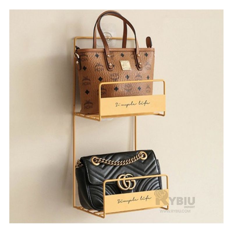 RYBIU IMPORT - Organizador de Carteras de 2 Niveles de Color Amarillo