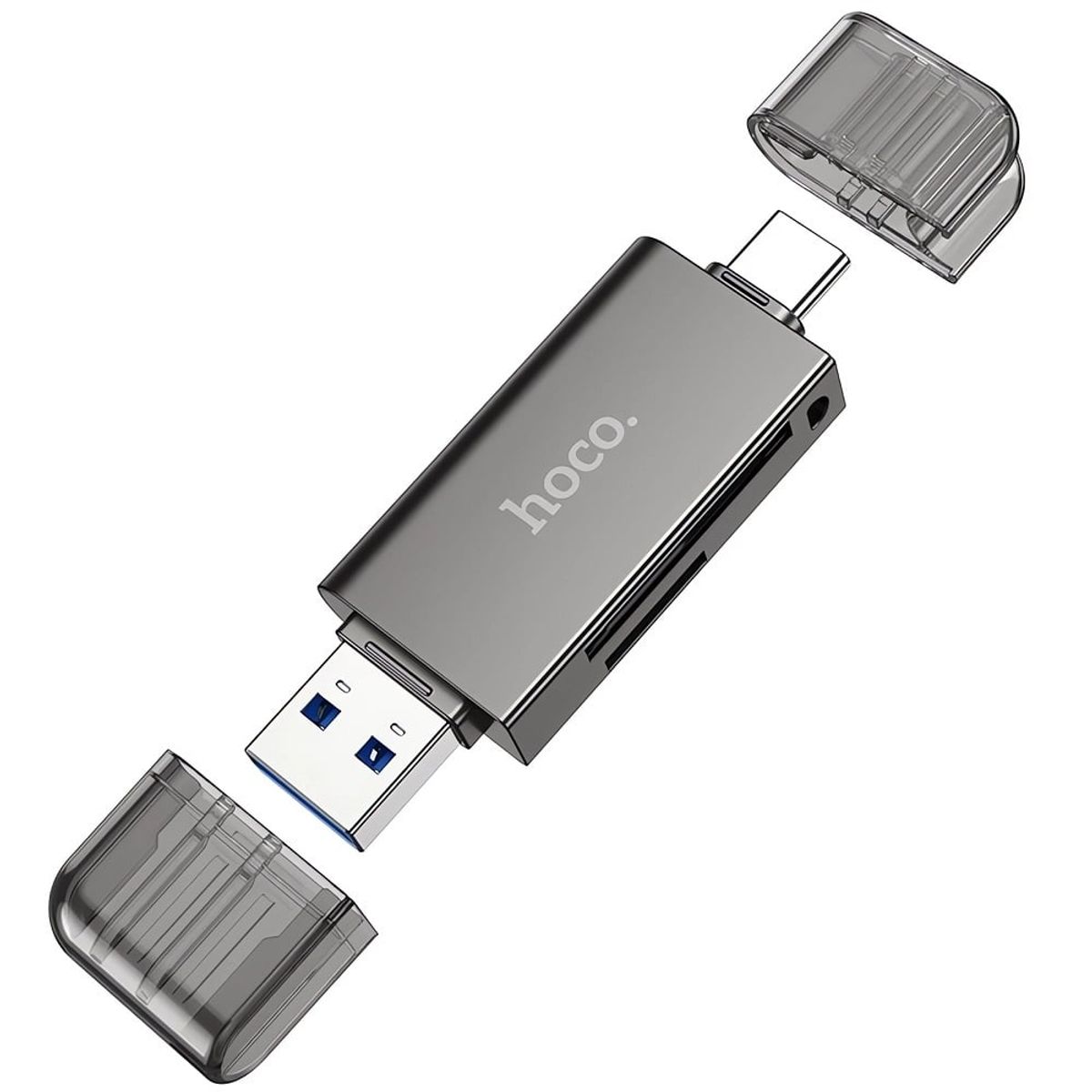 HOCO - Lector de tarjetas SD/MICRO HOCO Entrada Dual USB 3.0 y USB C 3.0