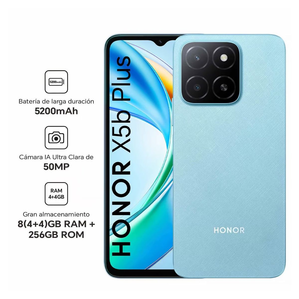 HONOR - Celular Honor X5B Plus 6.5 pulg 4GB RAM 256GB 50MP Ocean Blue