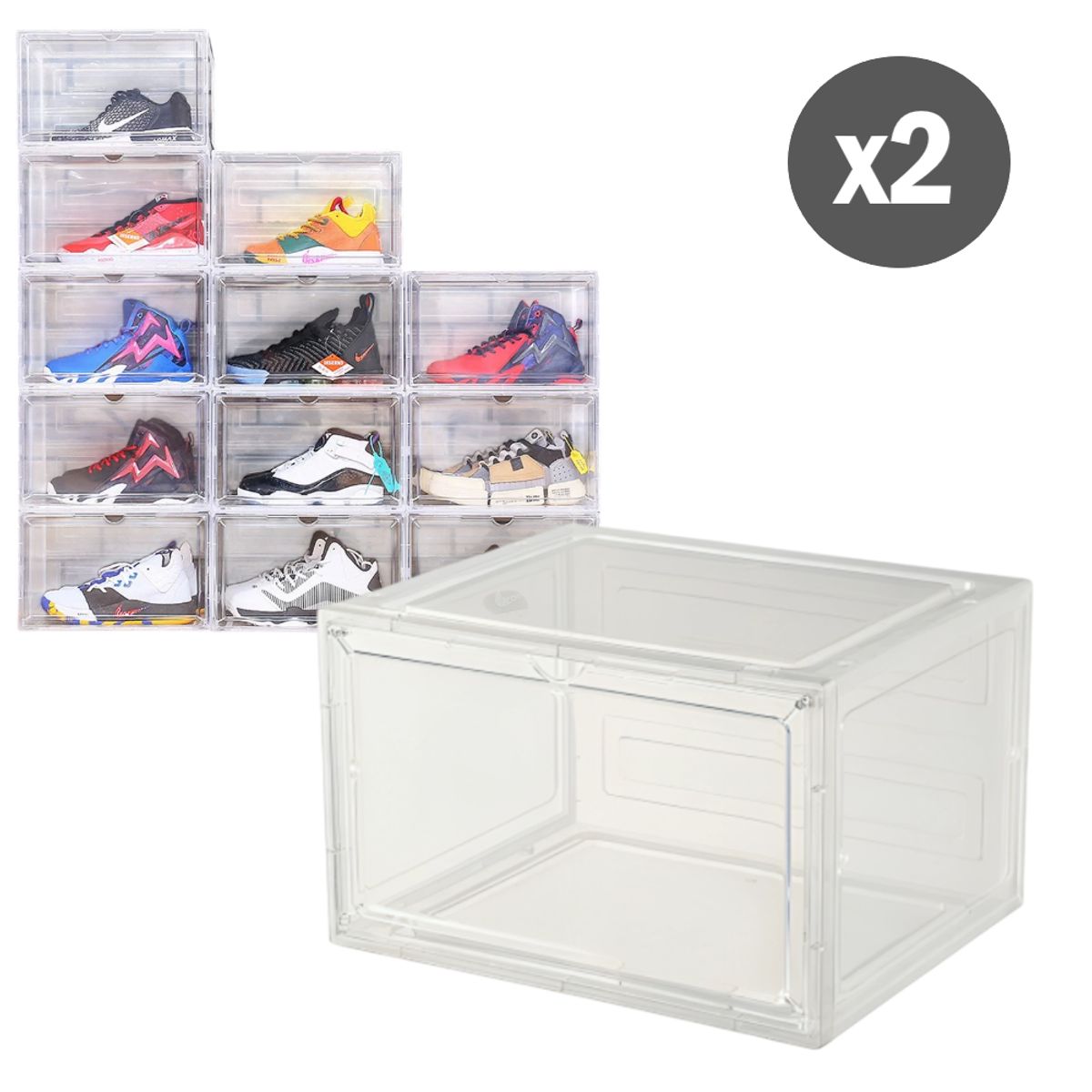 GENERICO - Kit 2 cajas de zapato transparente - Cod 2240