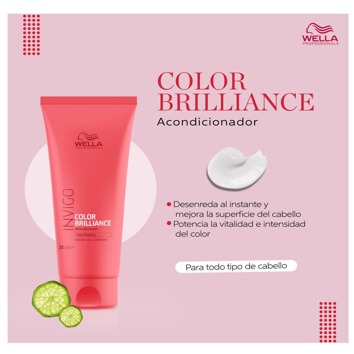 WELLA - Acondicionador 200 ml Para Cabello Teñido Color Brilliance Wella