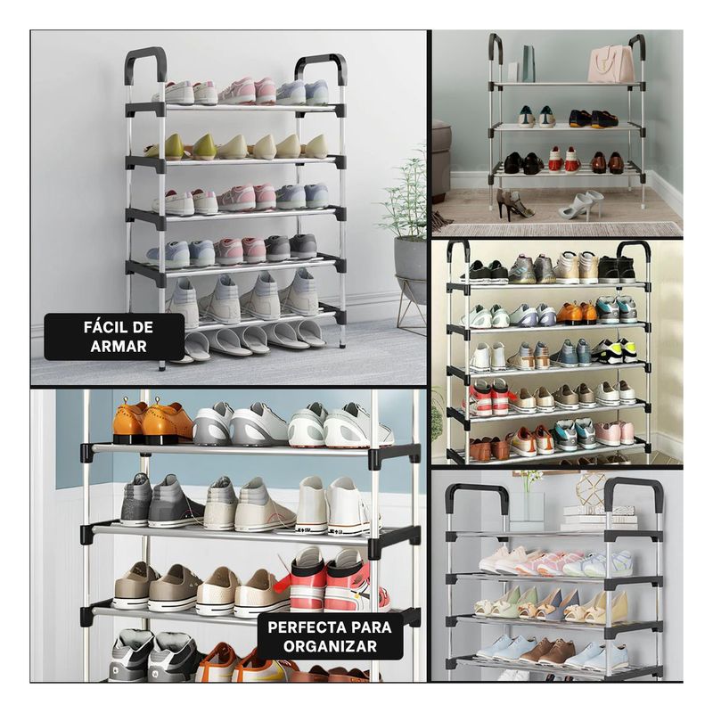 RYBIU IMPORT - Zapatera Duradera para Organizar 4 N Negro Y+Papel de Regalo