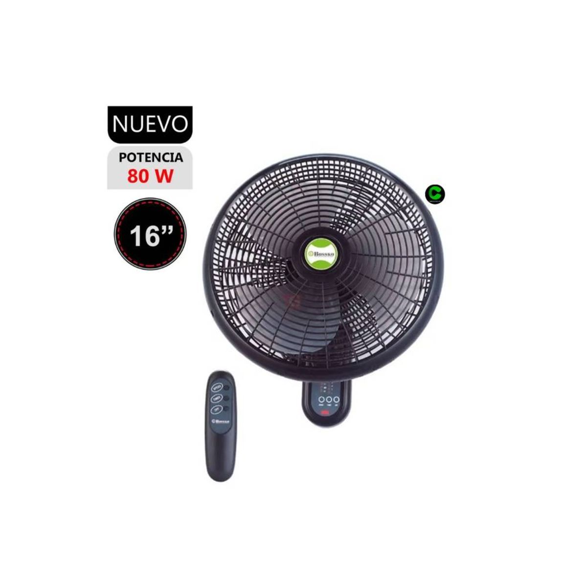 BOSSKO - VENTILADOR DE PARED BOSSKO BK-8210PD CONTROL REMOTO