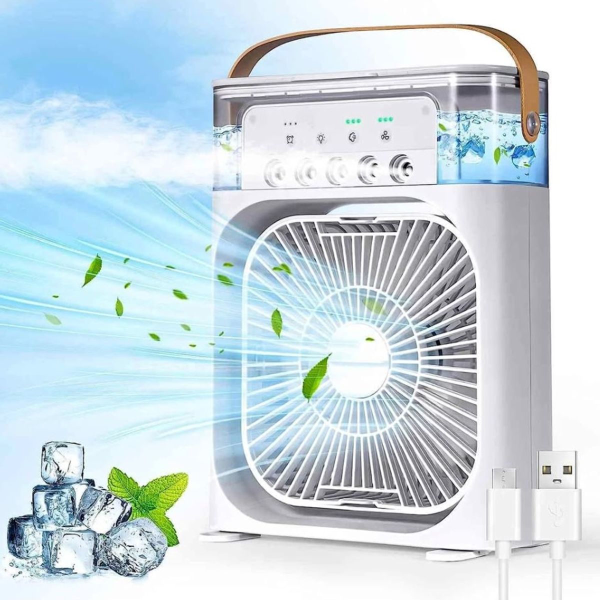 GENERICO - Ventilador con enfriador de aire Blanco