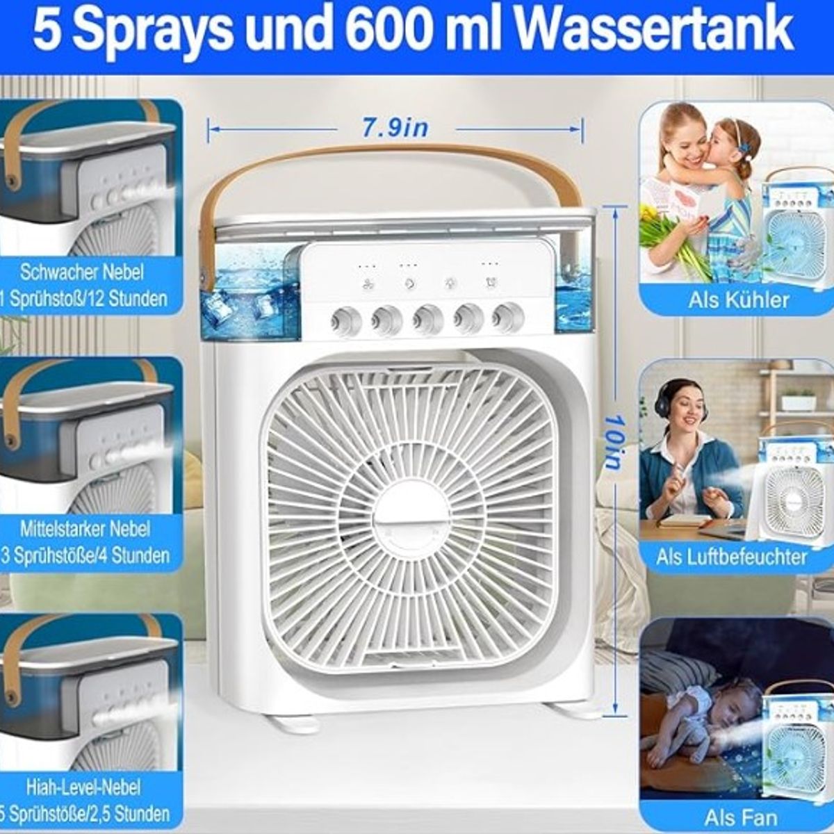 GENERICO - Ventilador con enfriador de aire Blanco