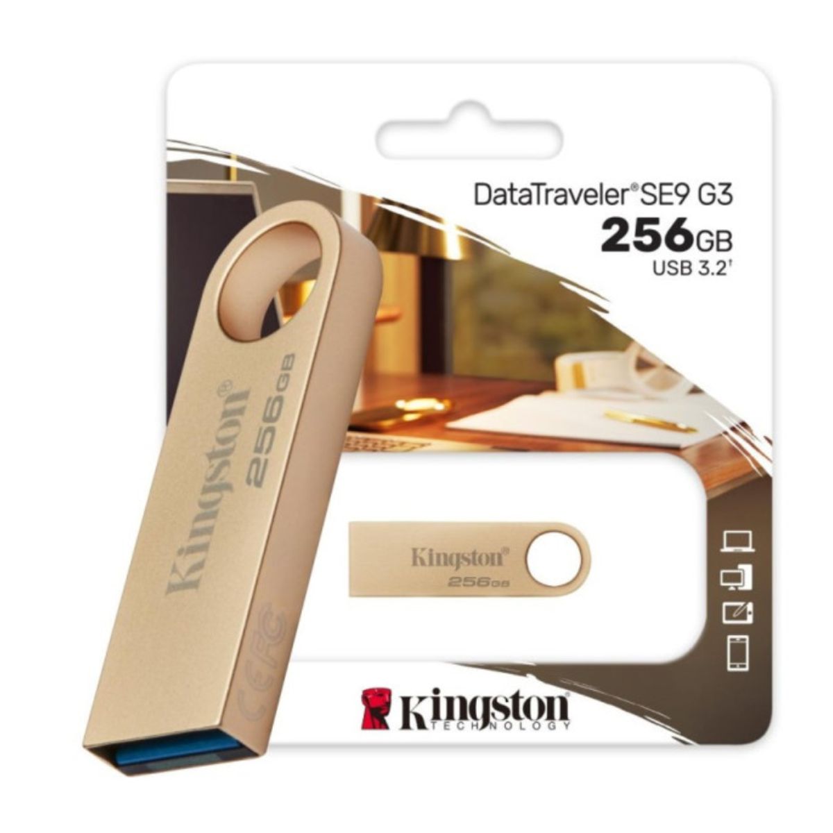 KINGSTON - Memoria USB 3.2 256GB Kingston DataTraveler SE9 G3