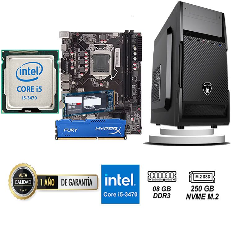 COMPUTADORA DE ESCRITORIO CORE I5 3470  8GB RAM 250 GB SSD M2