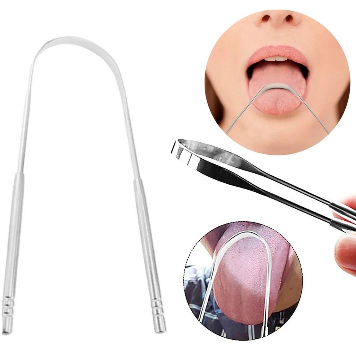 GENERICO - Limpiador y raspador De lengua de acero inoxidable