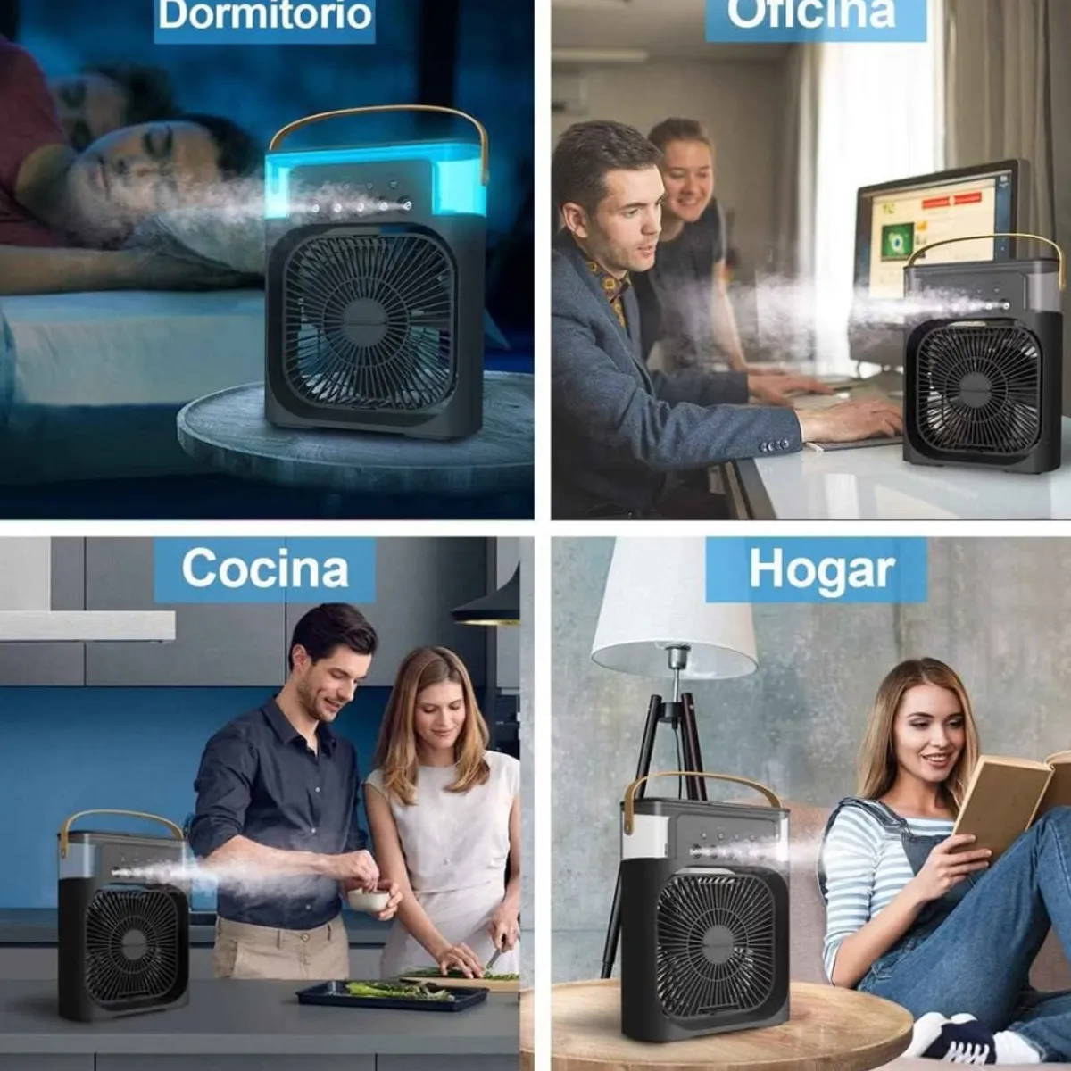 GENERICO - Ventilador con enfriador de aire Color Negro