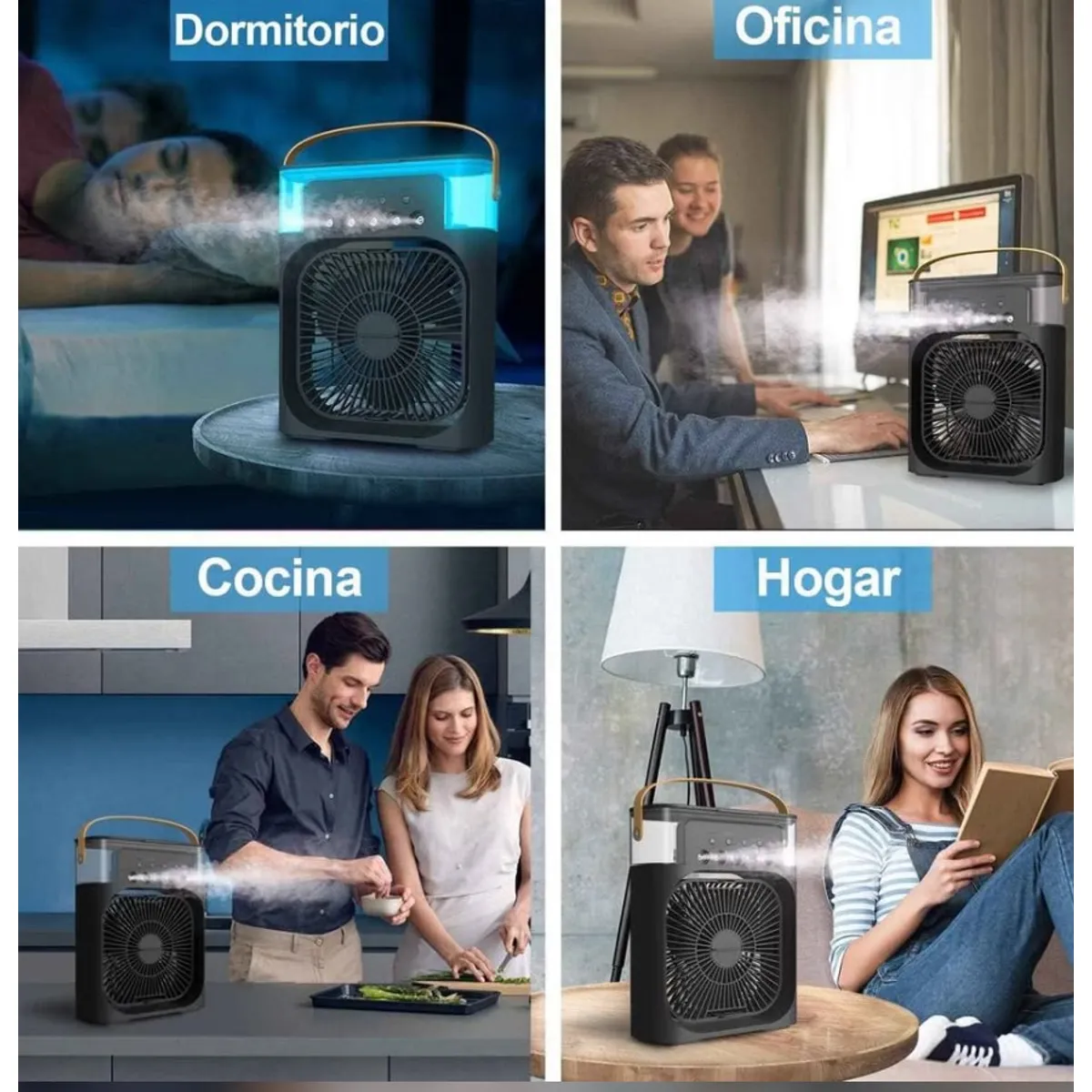 GENERICO - Ventilador con enfriador de aire Color Negro