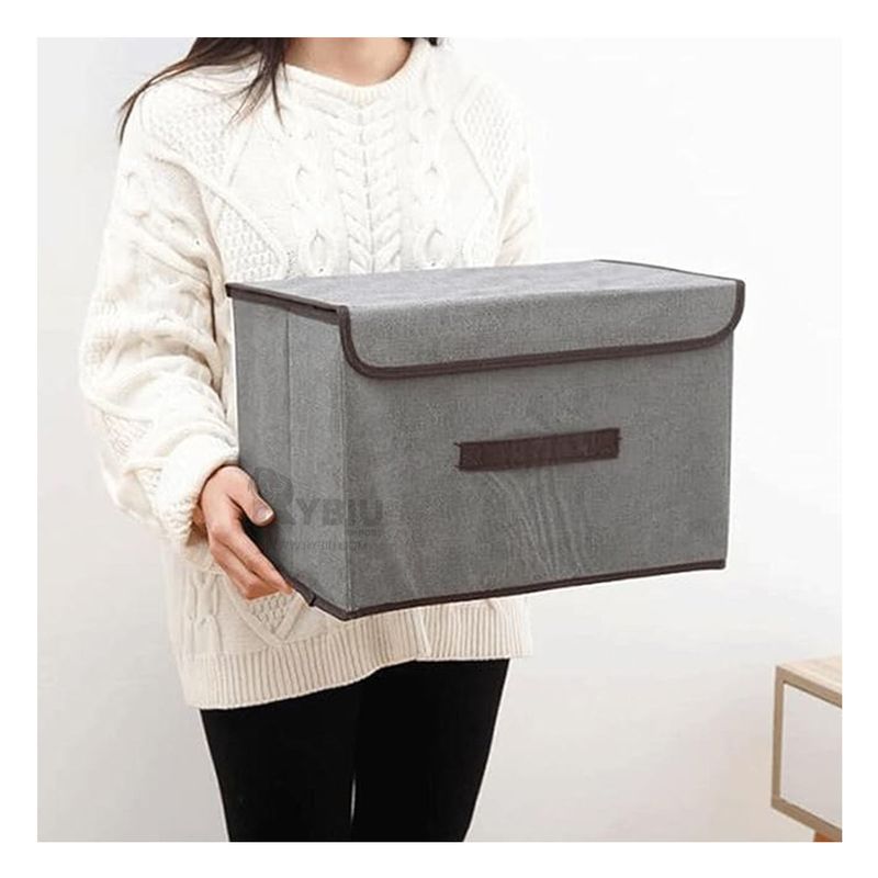 GENERICO - Caja Cuadrada para Guardar Ropa en Plomo Y+Papel de Regalo