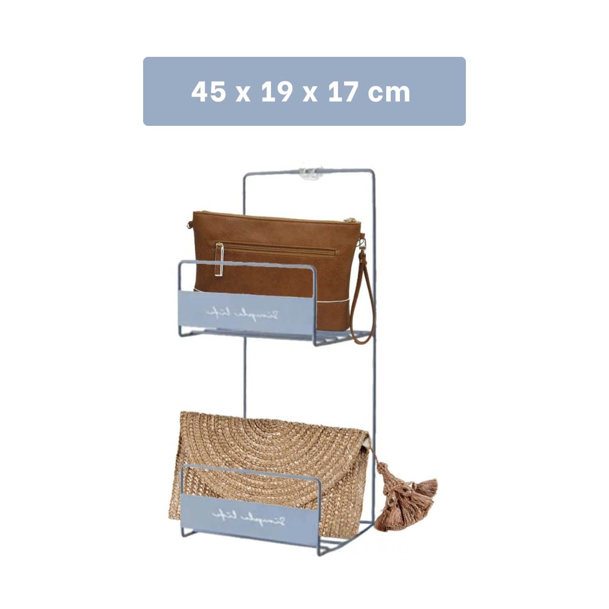 GENERICO - Organizador de 2 Niveles para Carteras en Color Azul