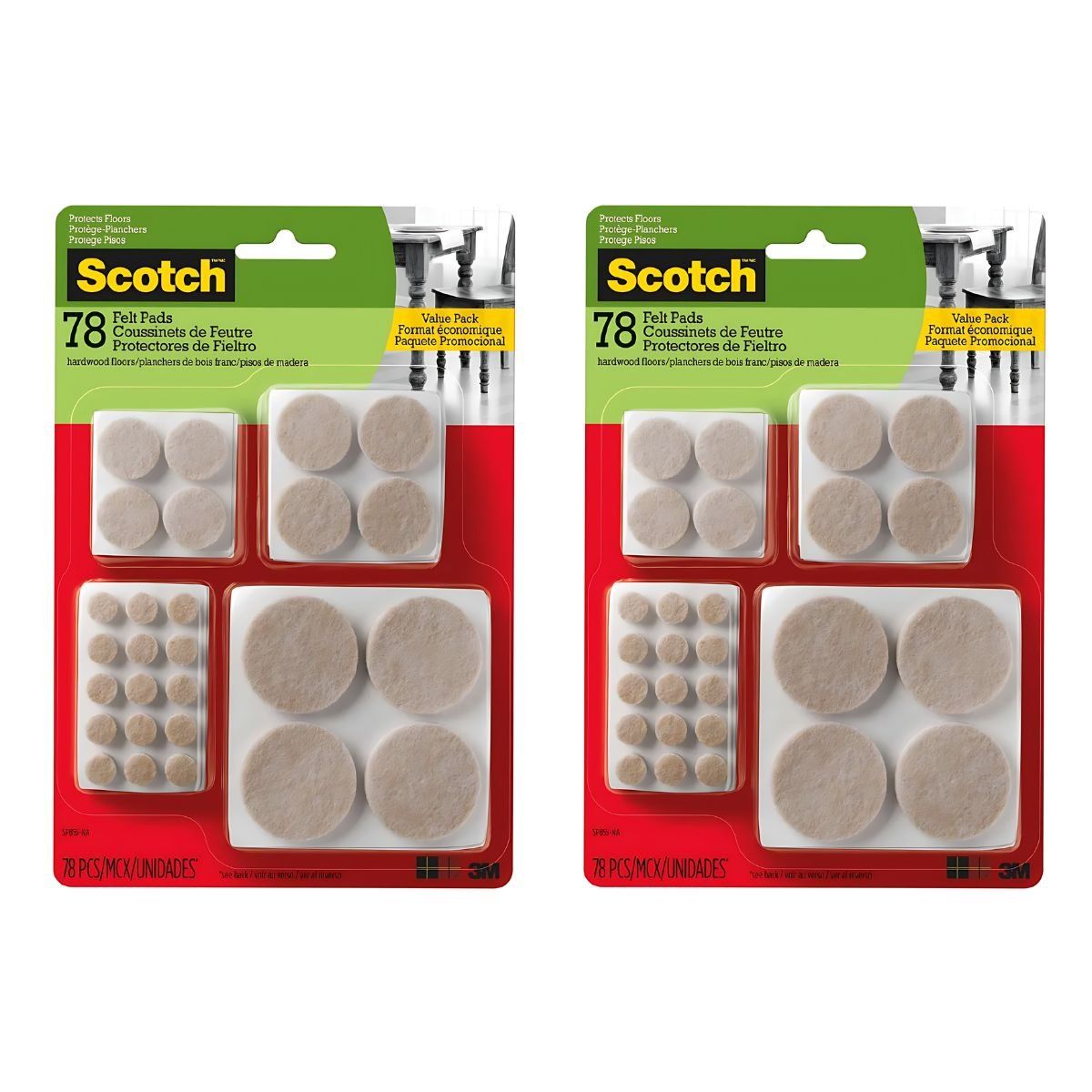 3M - Pack x2 Fieltros Scotch Circulares Beige x78