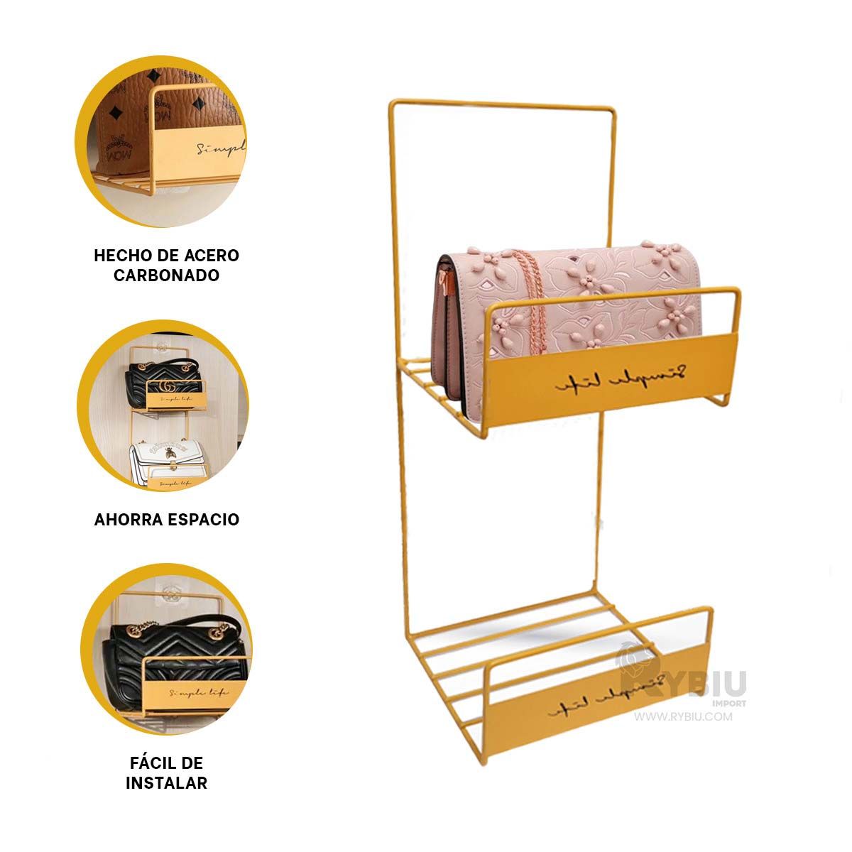 GENERICO - Estante Practico para Mochilas en Amarillo Y+Regalo Agendita