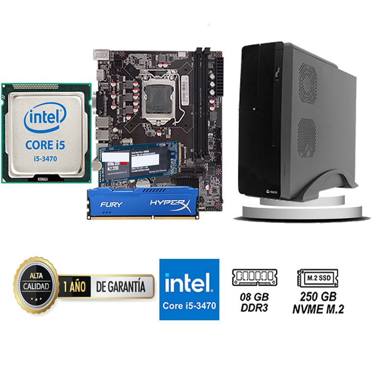TEROS - COMPUTADORA DE ESCRITORIO CORE I5 3470  8GB RAM 250 GB SSD M2