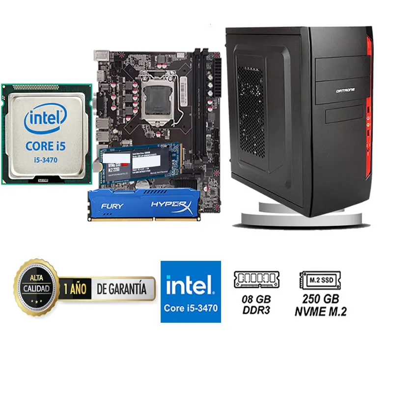 TEROS - COMPUTADORA DE ESCRITORIO CORE I5 3470  8GB RAM 250 GB SSD M2