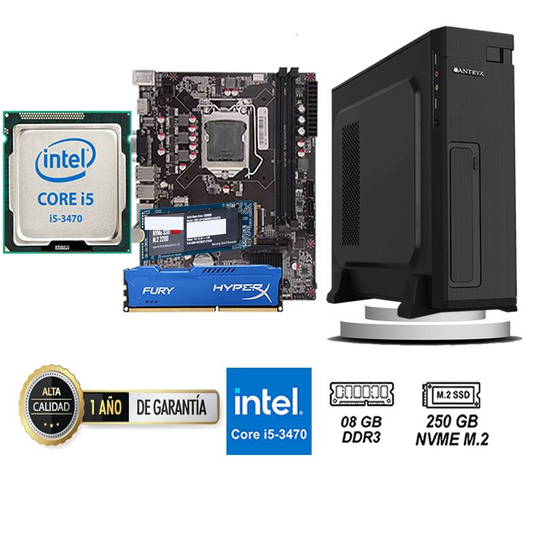 TEROS - COMPUTADORA DE ESCRITORIO CORE I5 3470  8GB RAM 250 GB SSD M2