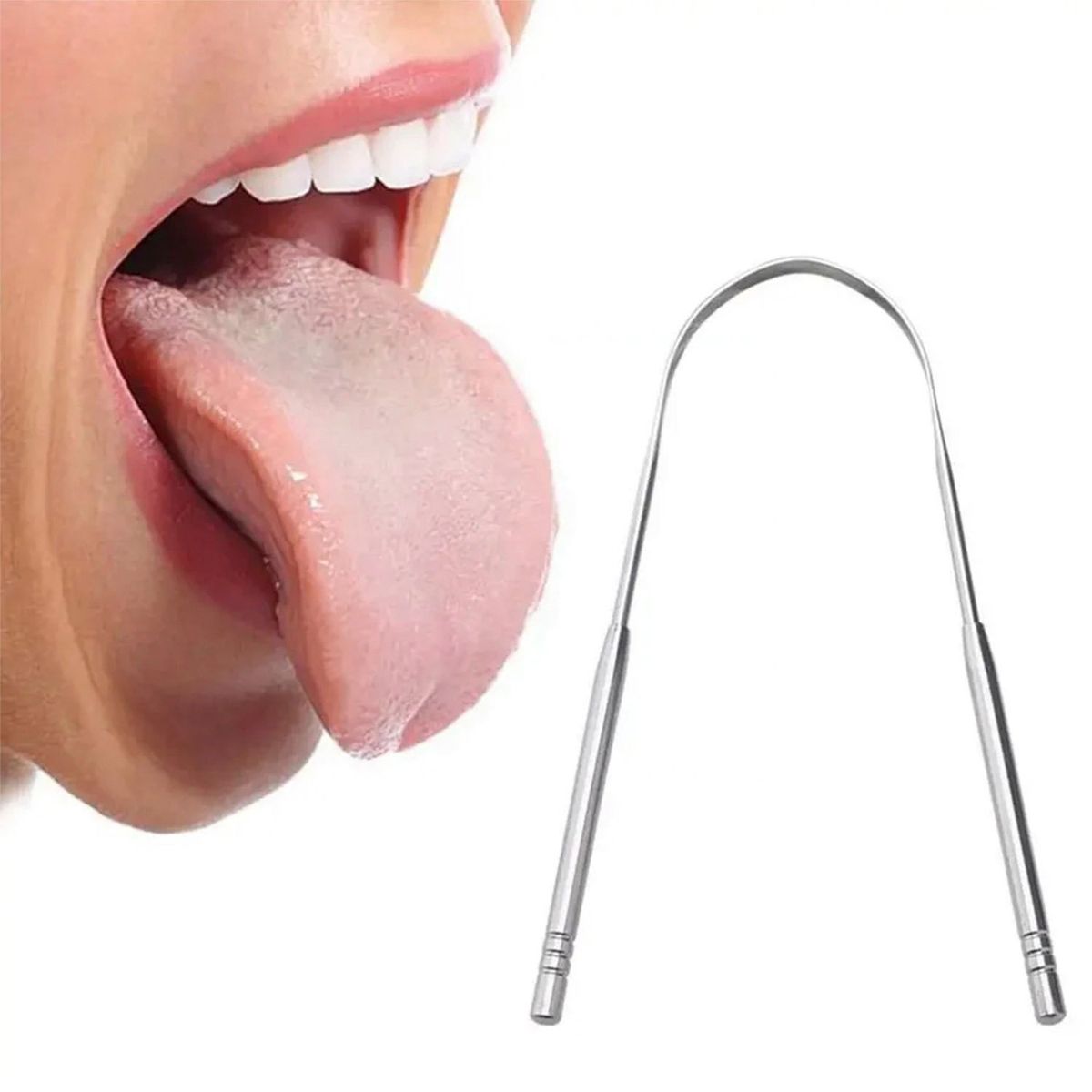 GENERICO - Limpiador Raspador De Lengua Acero Inoxidable Higiene Bucal