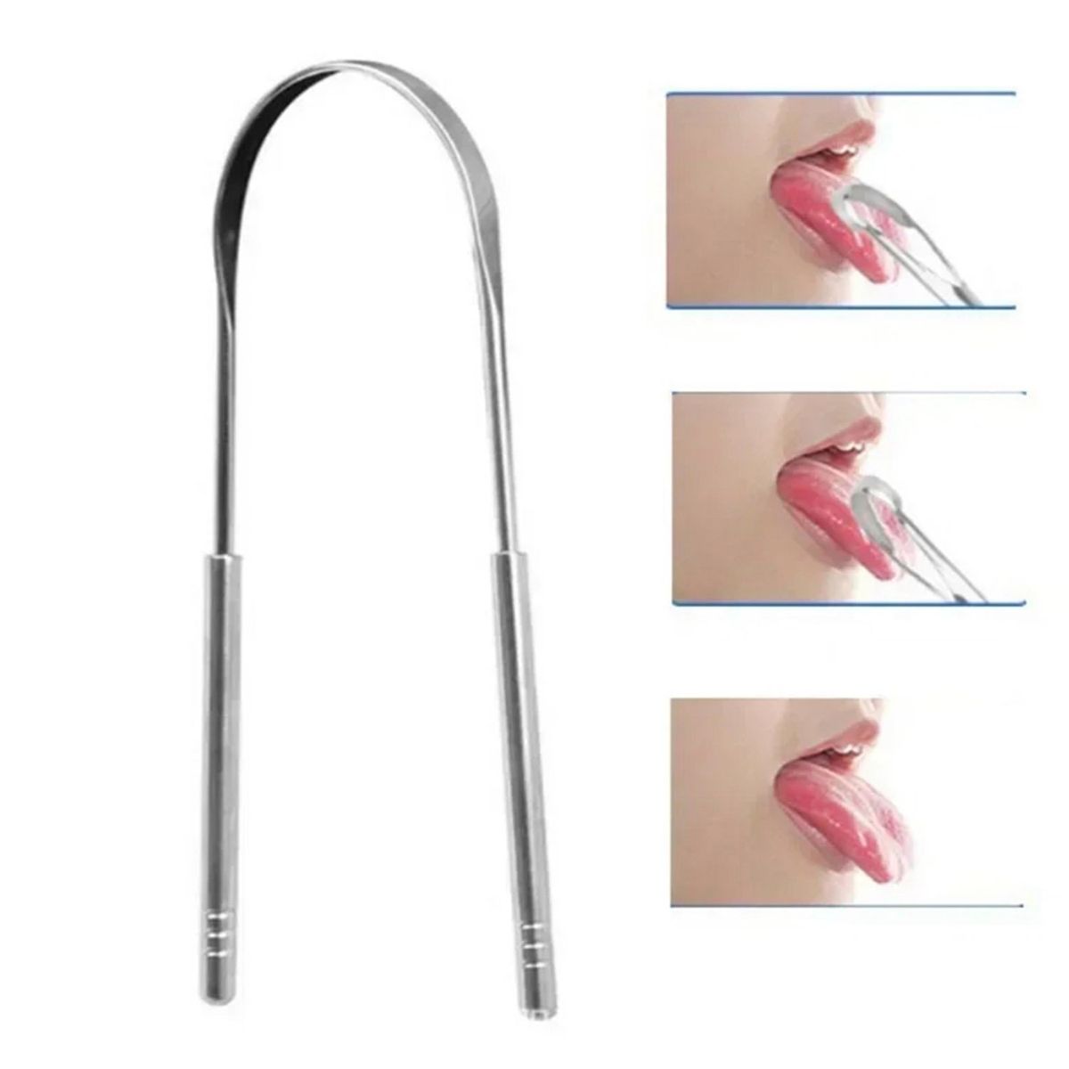 GENERICO - Limpiador Raspador De Lengua Acero Inoxidable Higiene Bucal