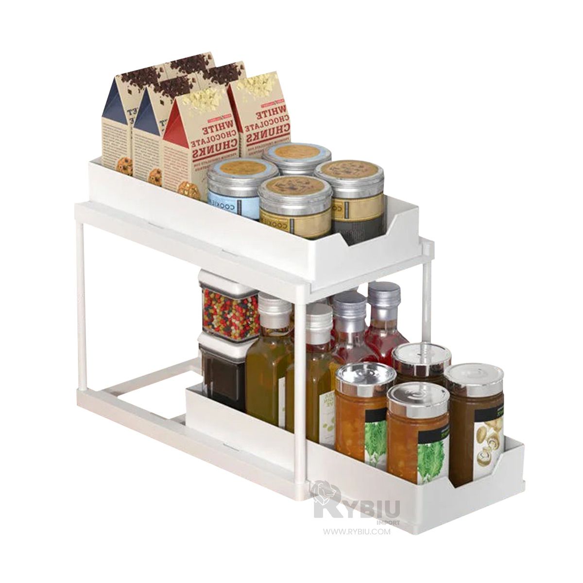 GENERICO - Estante de Cocina 2 Niveles Material Resistente Blanco