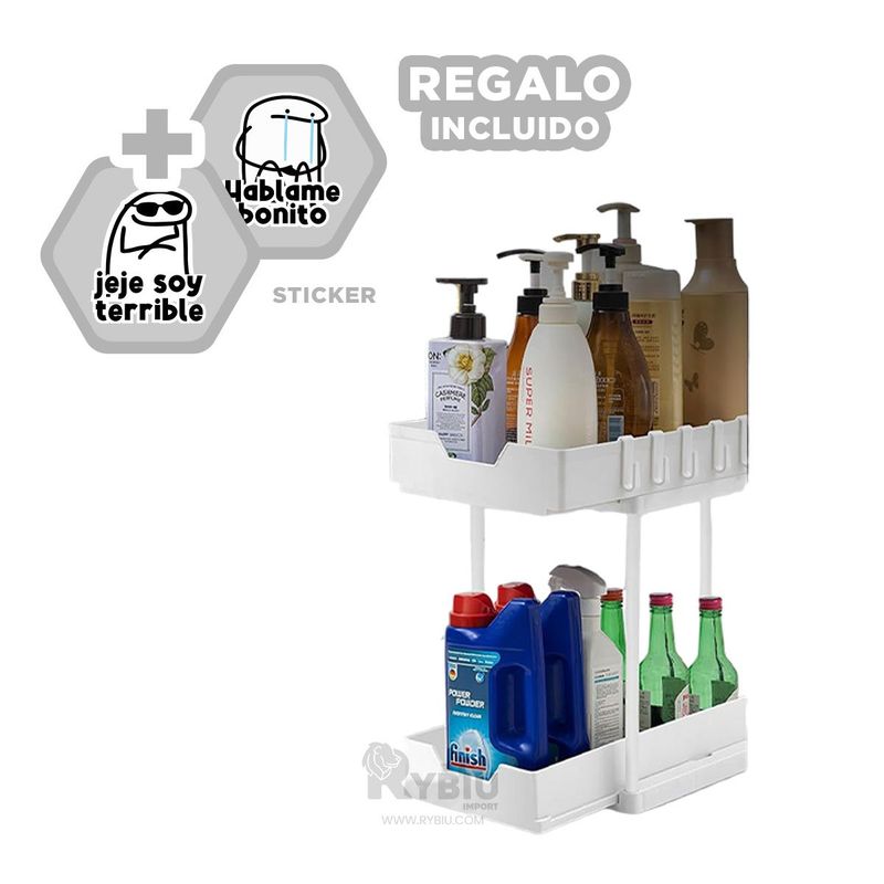 GENERICO - Repisa de Plastico en Color Blanco Y+Ligas de Regalo