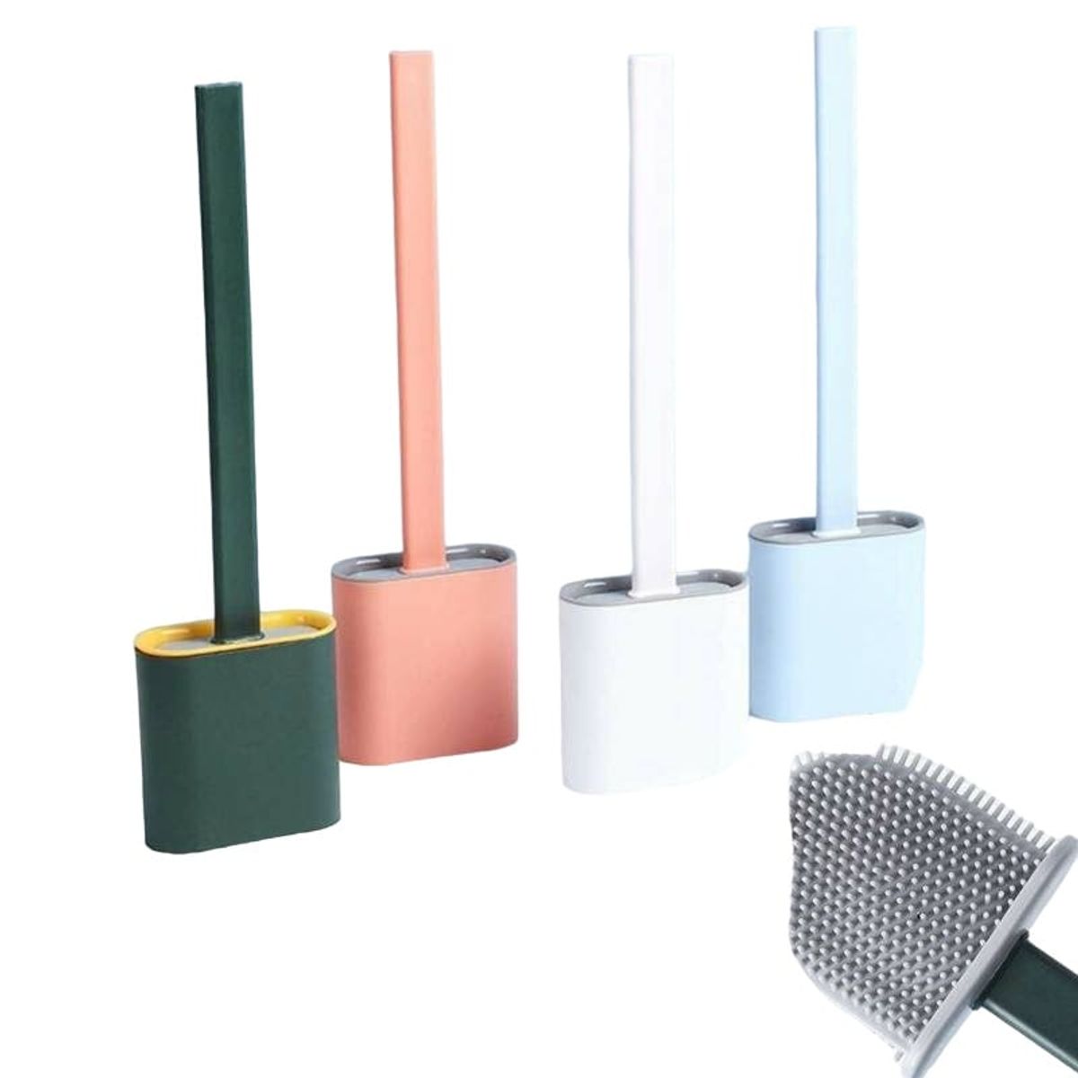 GENERICO - CEPILLO DE SILICONA PARA INODORO PARA BAÑO -  MELON