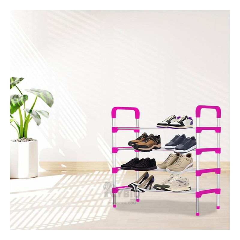 RYBIU IMPORT - Zapatera Versatil y Moderno en 4 N Rosado Y+Papel de Regalo