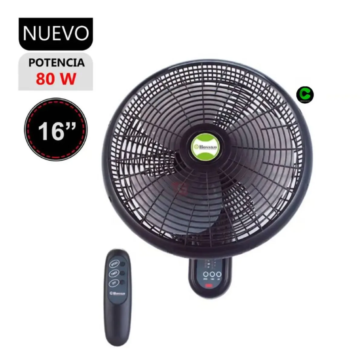 BOSKKO - VENTILADOR DE PARED BOSSKO BK-8210PD 80 WATTS CONTROL REMOTO