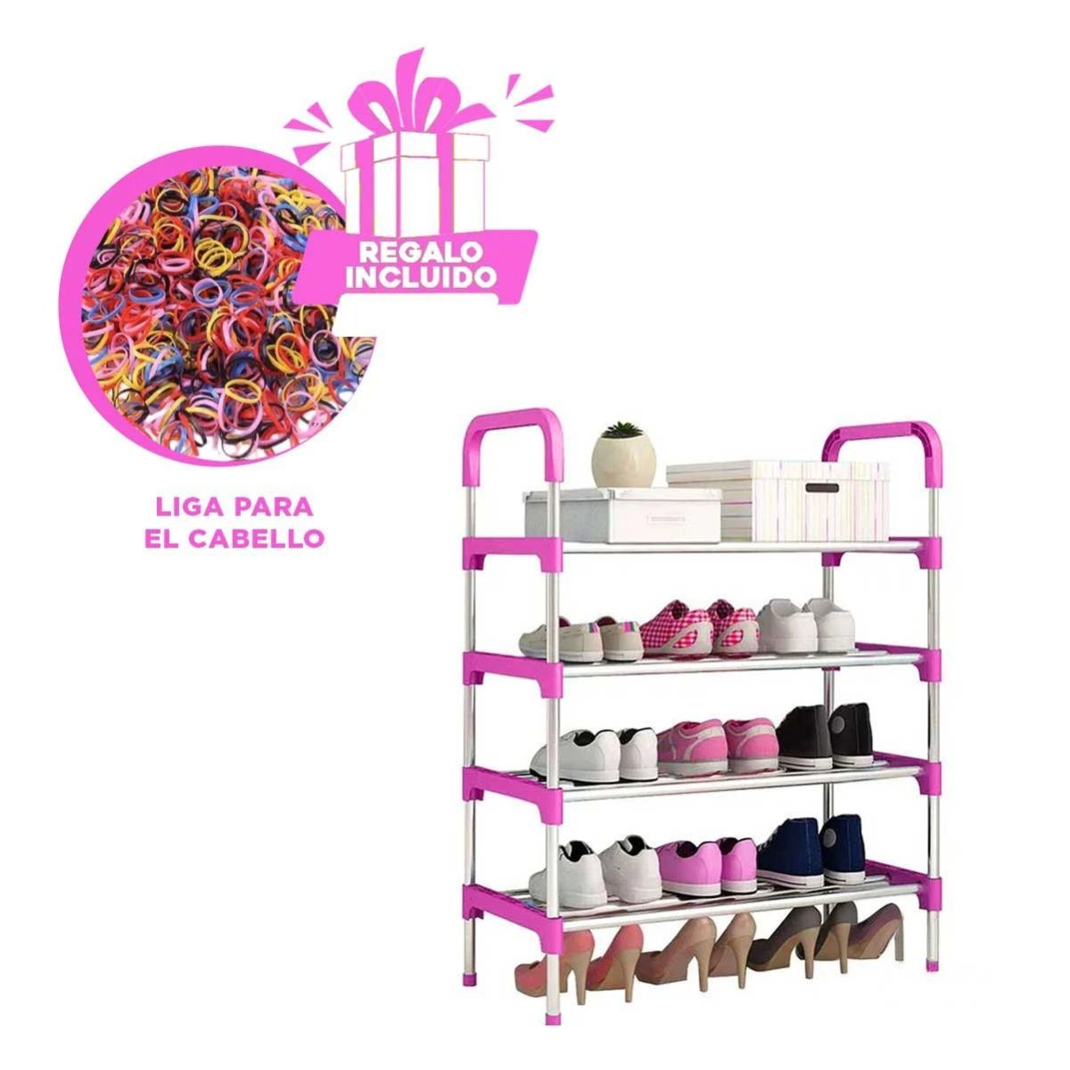 GENERICO - Estante Estable de Calzado 4 N Rosado Y+Ligas de Regalo