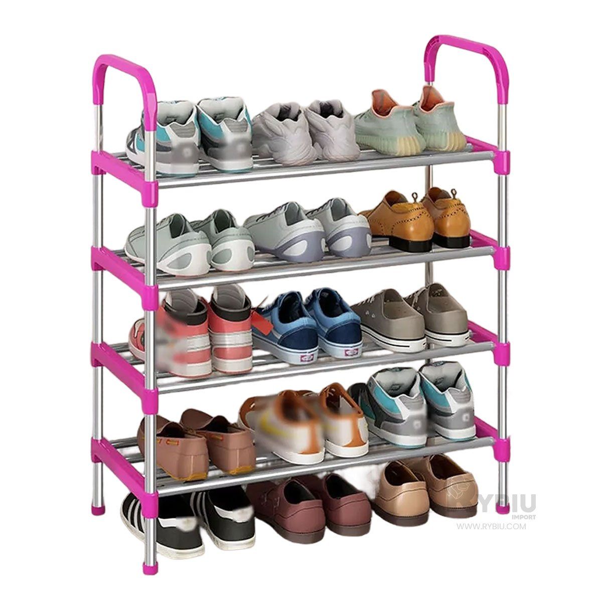 GENERICO - Estante Seguro con 4 N Rosado Y+Regalo Ligas para Peinar