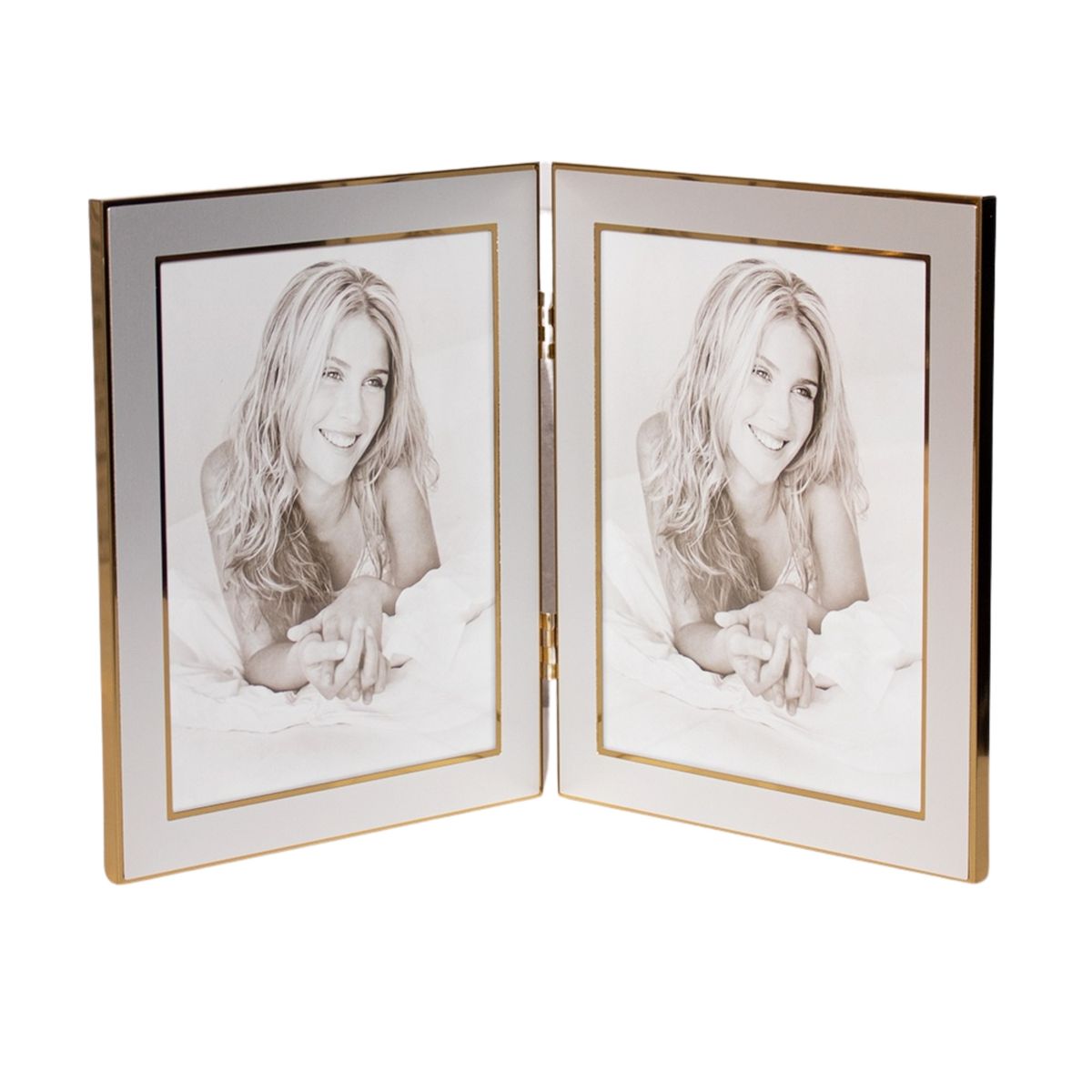 PANADECOR - Portarretrato Panadecor Doble Tipo Libro Plateado Para Fotos 15Cm Acero