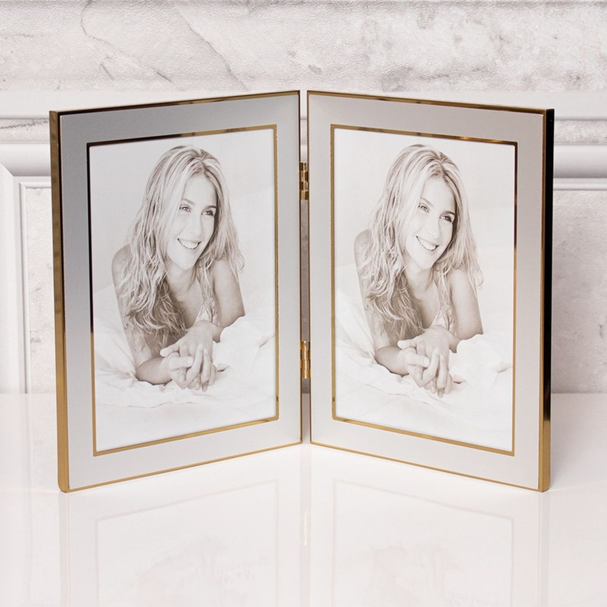 PANADECOR - Portarretrato Panadecor Doble Tipo Libro Plateado Para Fotos 15Cm Acero