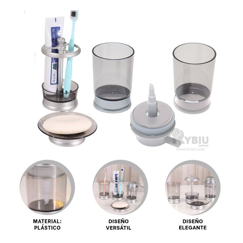 RYBIU IMPORT - Kit Estilo Simple y Perfecto Tono Plateado Y+Gift Stickers