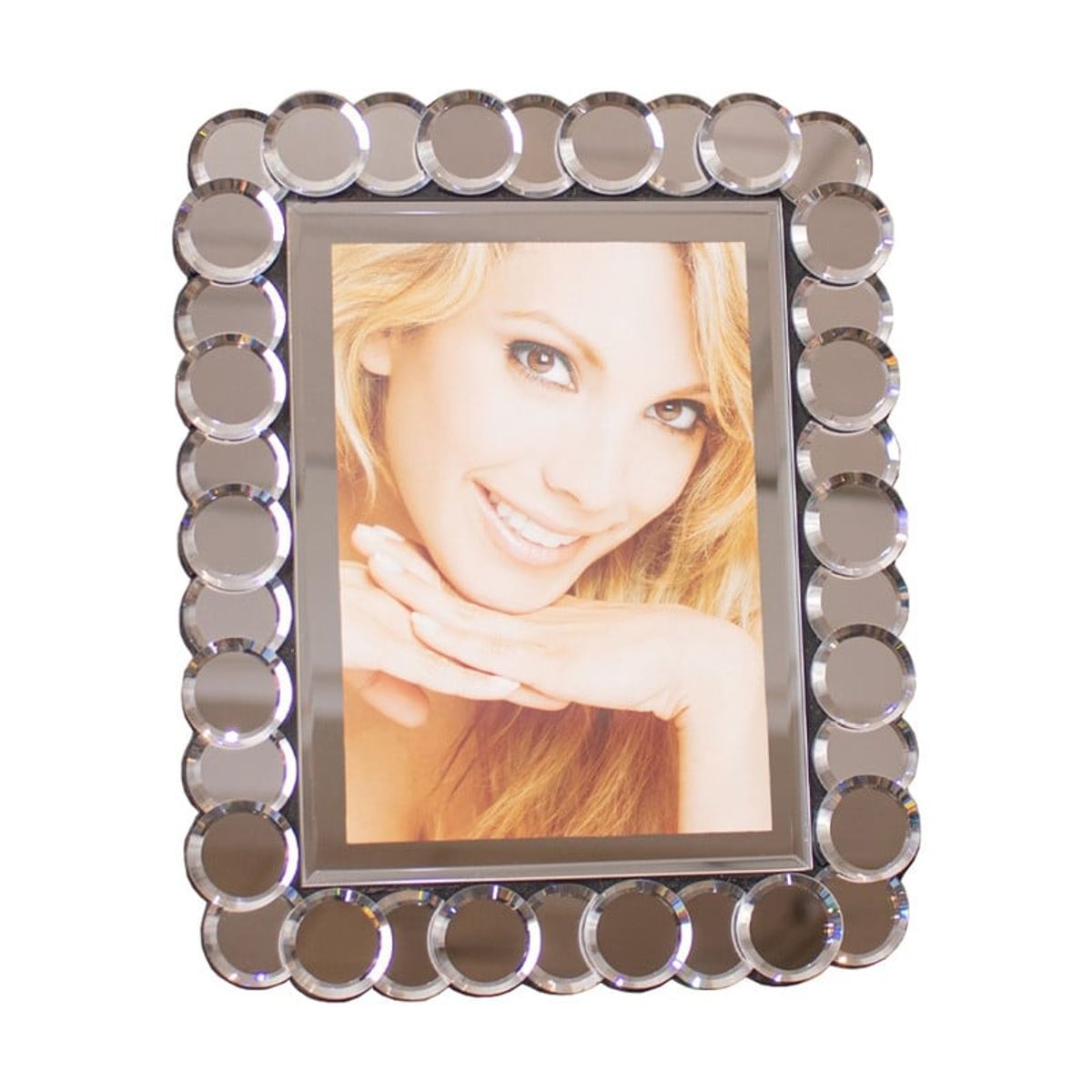 PANADECOR - Marco de Fotos Ovalado con Borde Espejado 26x21cm