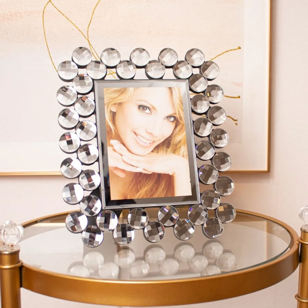 PANADECOR - Marco de Fotos con Espejos Circulares 30x25cm