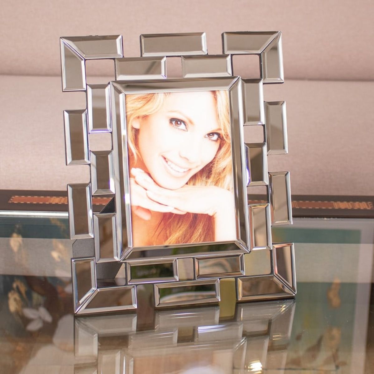 PANADECOR - Portarretrato Panadecor Rectangular Tipo Mosaico Geométrico 29Cm Mdf