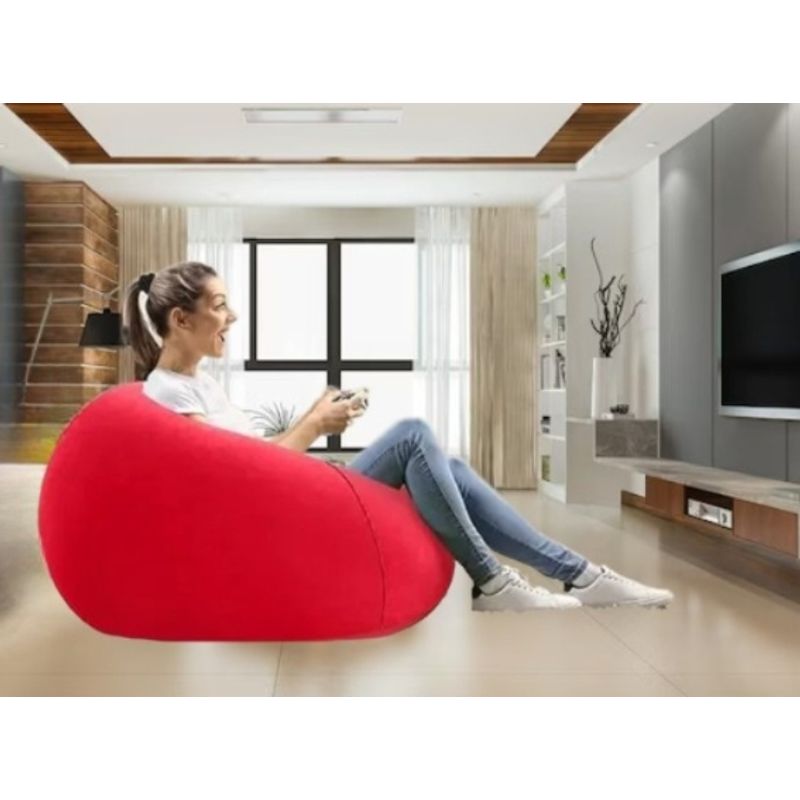 GENERICO - PUFF SILLÓN SOFÁ CAMA INFLABLE TERRAZA ROJO