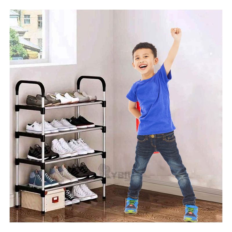 GENERICO - Zapatera Ahorradora de Espacio 4 N Negro Y+Papel de Regalo