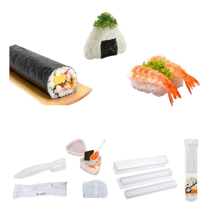 GENERICO - Set de Moldes 3u Rodillo Cuchara Triangular Para Maki Sushi y Nigiri