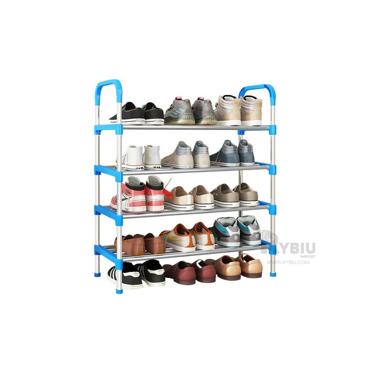 GENERICO - Estante Seguro con 4 N Celeste Y+Regalo Ligas para Peinar