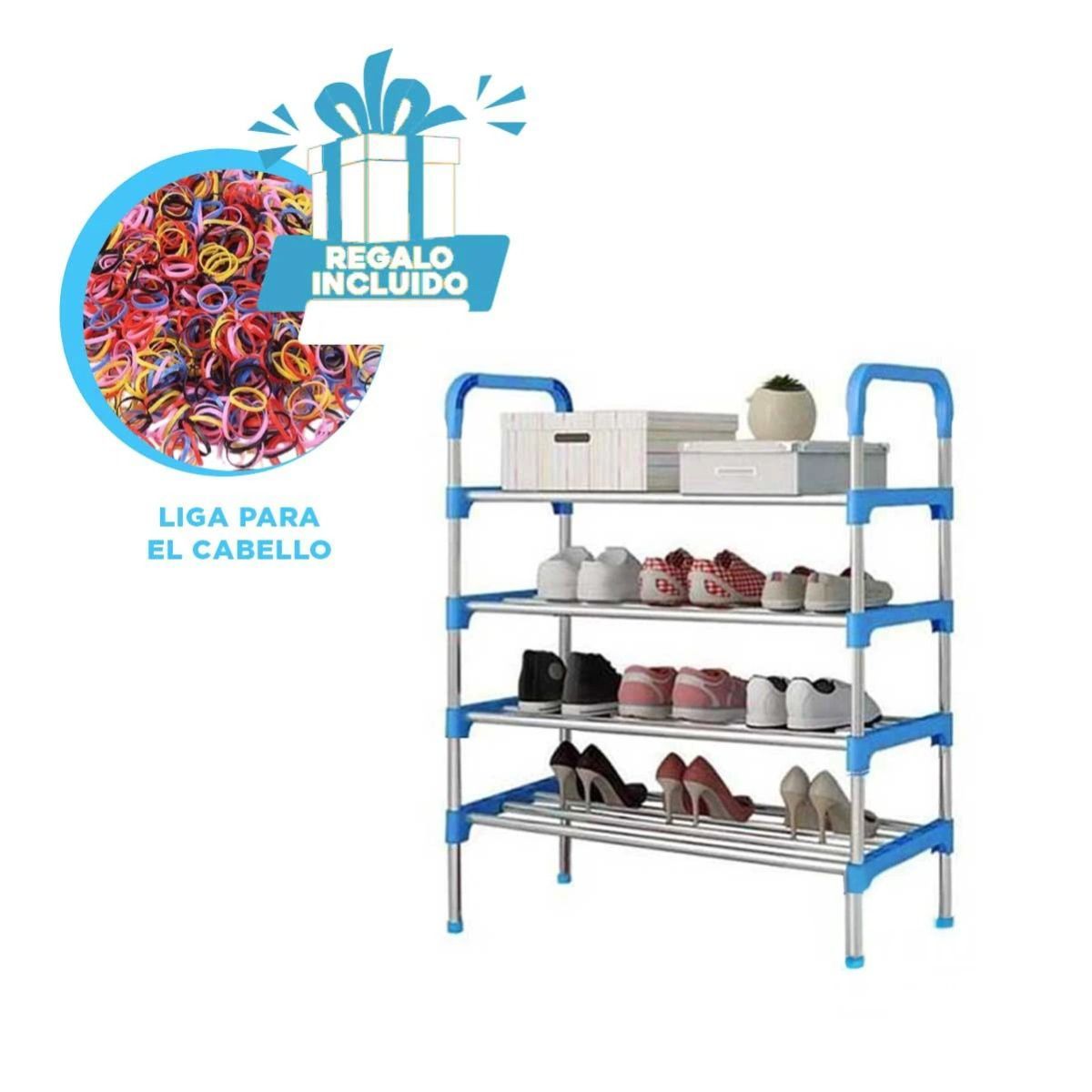 GENERICO - Estante Estable de Calzado 4 N Celeste Y+Ligas de Regalo