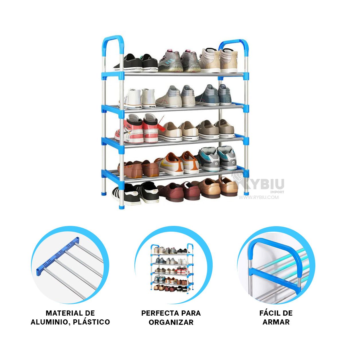 GENERICO - Estante Elegante con 4 N Celeste Y+Banderitas Adhesivas