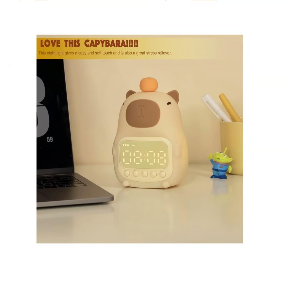 GENERICO - LAMPARA CAPIBARA CON RELOJ