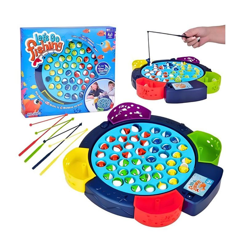 GENERICO - JUEGO PESCA MUSICAL MAGNETICA GIRATORIO 45 PECES DIDACTICO
