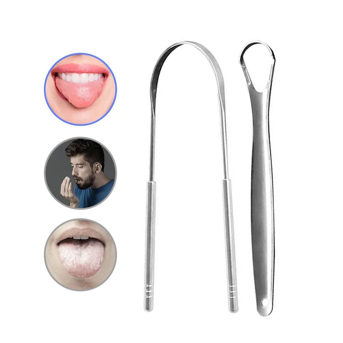 GENERICO - Limpiador De Lengua De Acero Inoxidable  2 Und