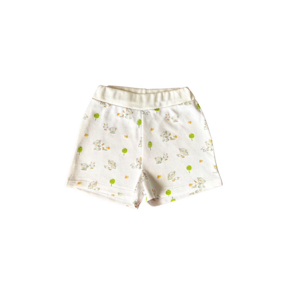 WAWA PIMA - SHORT WHITE  BEARS AND RABBIT PARA BEBÉ 100%  ALGODÓN PIMA