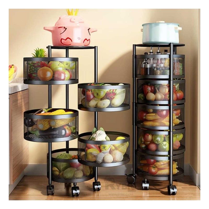 RYBIU IMPORT - Estante de Cocina 5 Niveles en Color Negro Y+Regalo Stickers